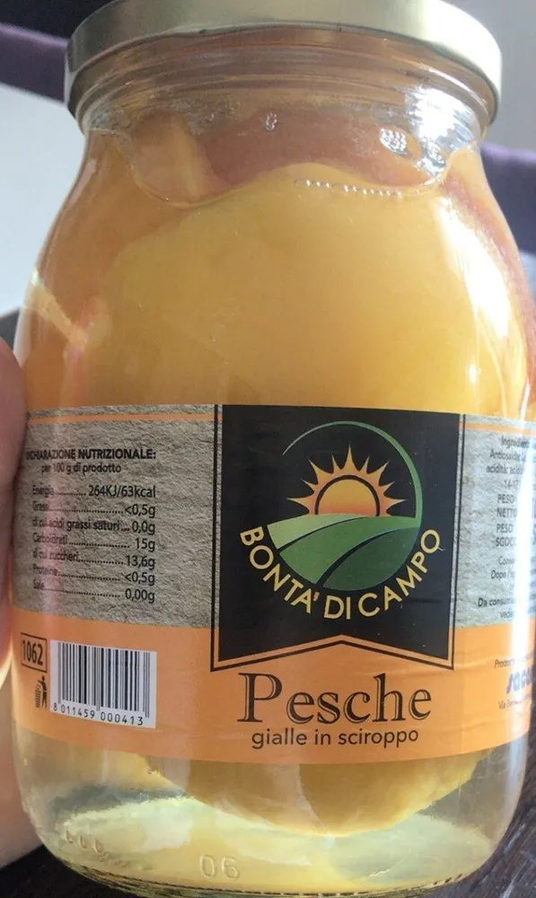 Pesche gialle in sciroppo