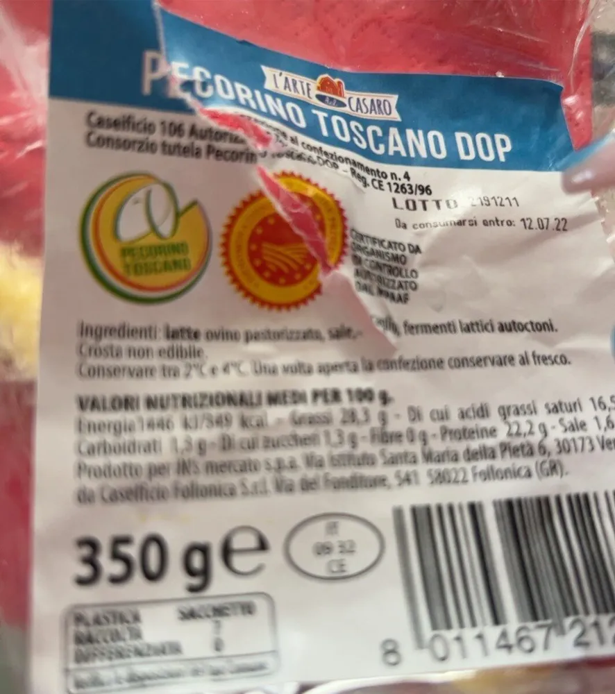 Pecorino Toscano Dop