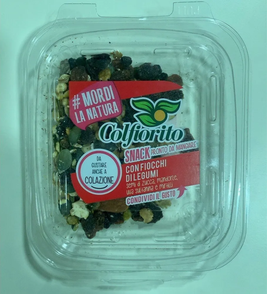 Snack con fiocchi di legumi