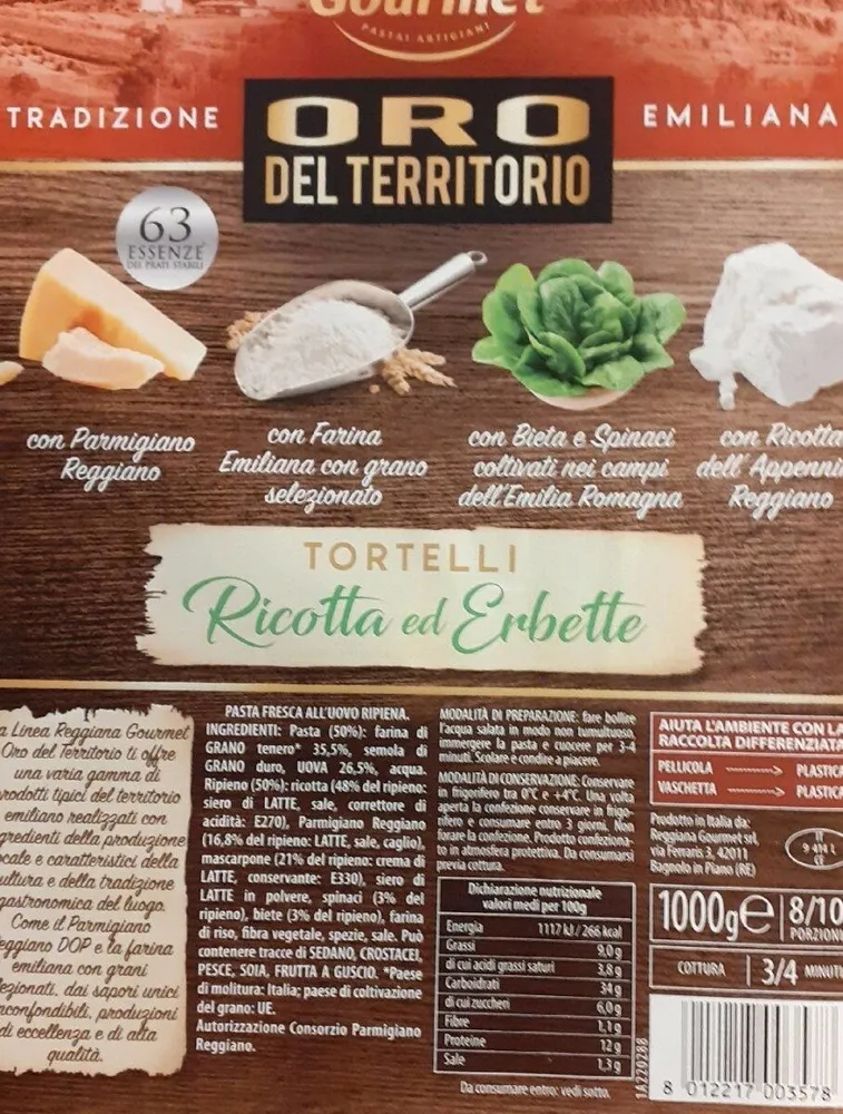 Tortelli ricotta ed erbetta