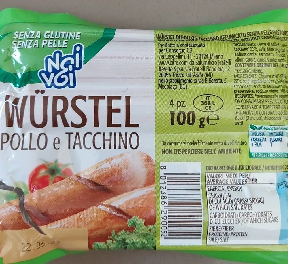 wurstel pollo e tacchino