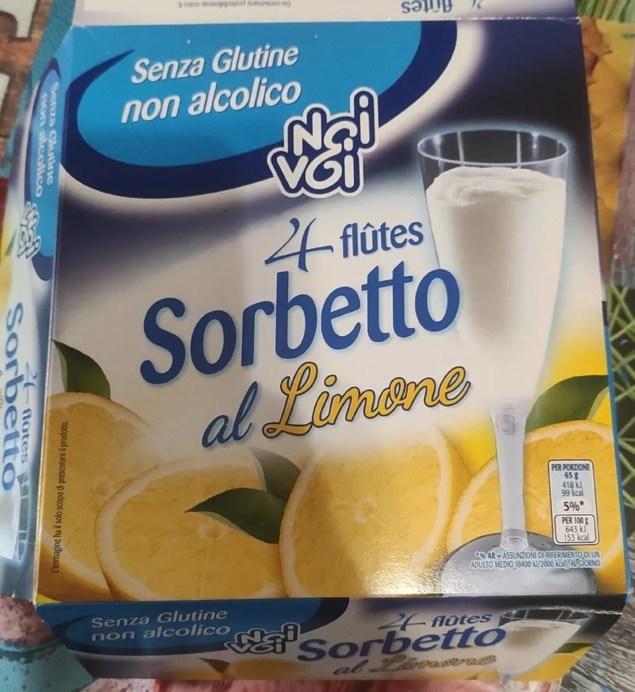 4 flutes sorbetto al limone