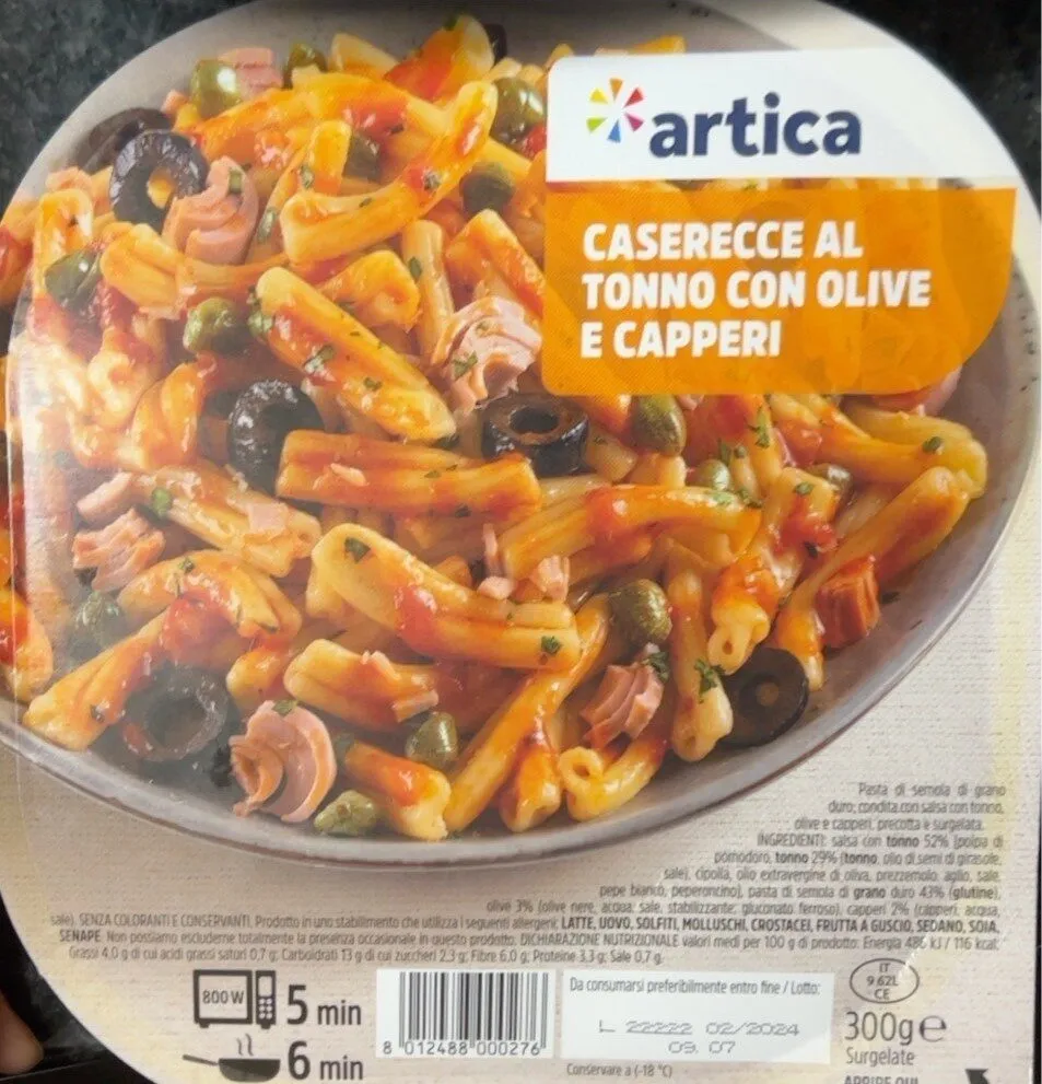 Caserecce al tonno con olive e capperi