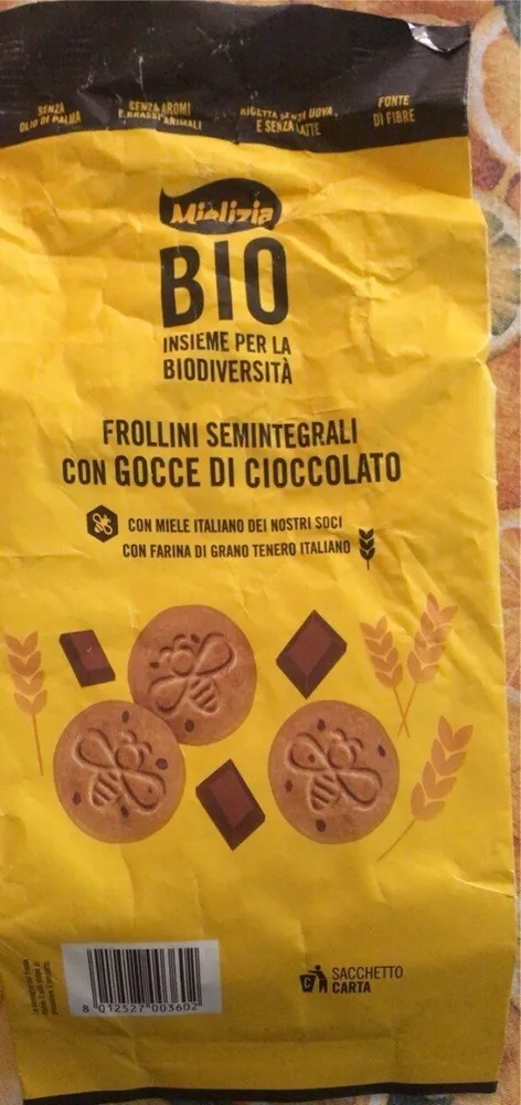 Frollini semintegrali con gocce di cioccolato