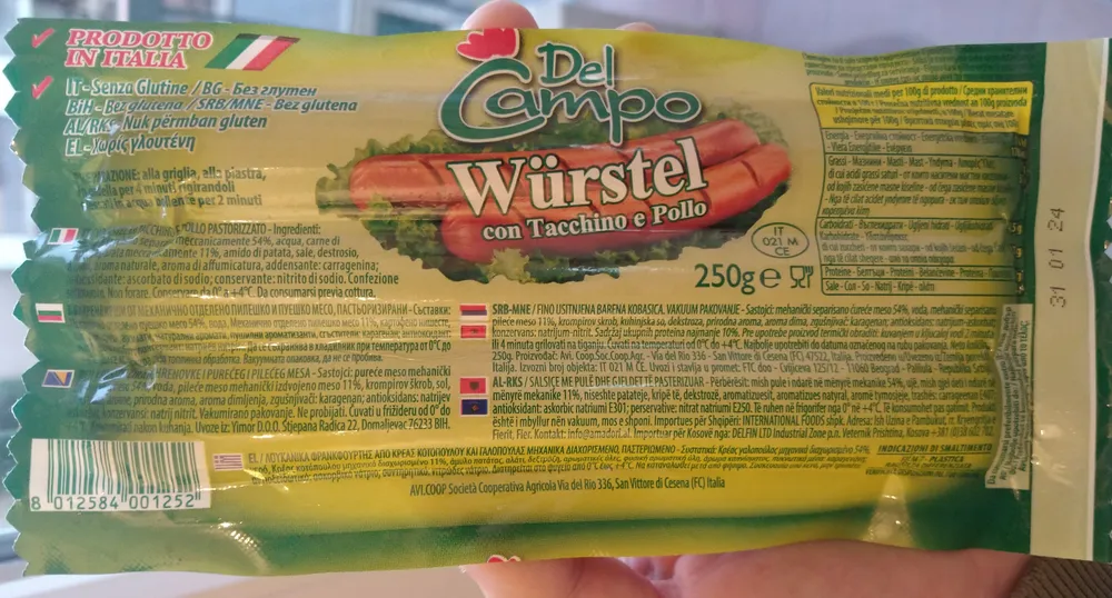 Wurstel con tacchino e pollo