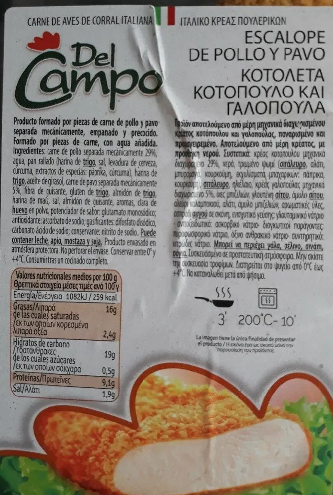 Escalope de Pollo y Pavo