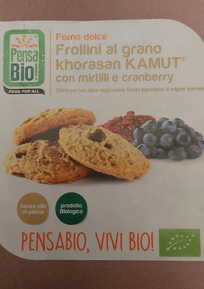 Frollini al grano khorasan Kamut con mirtilli e cranberry