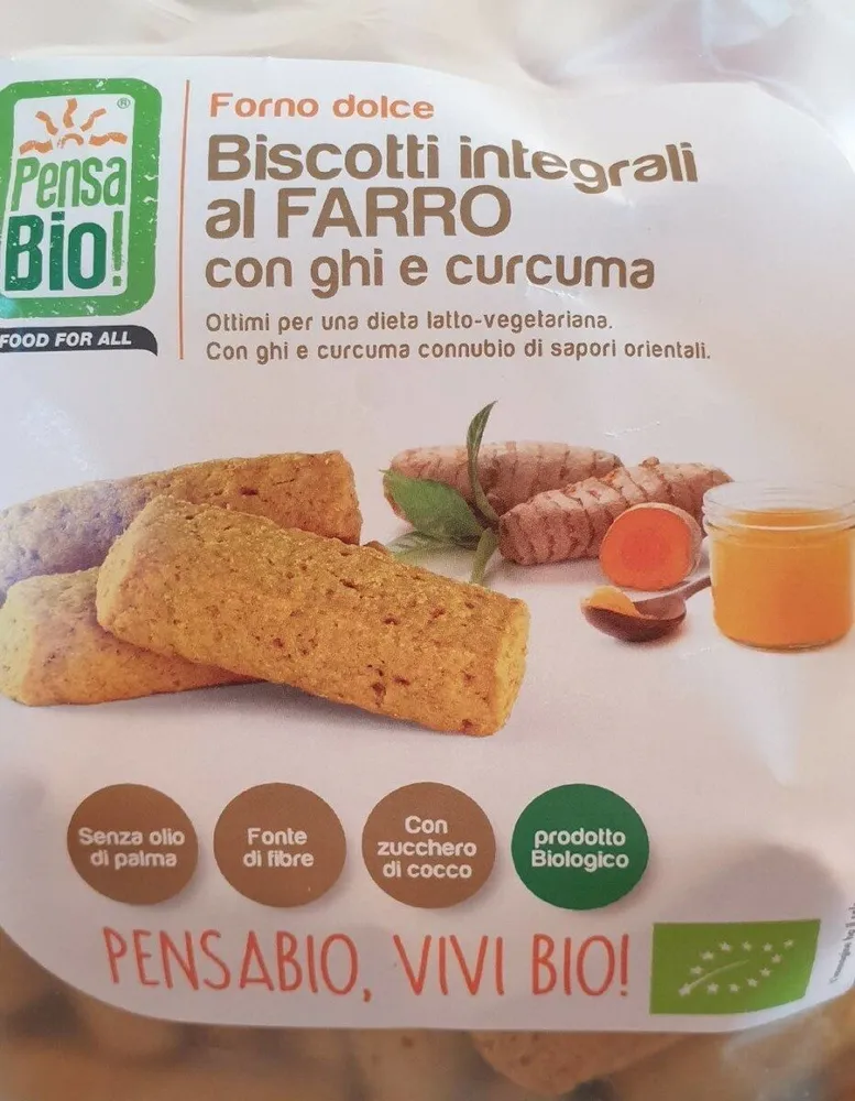 Biscotti integrali al farro con ghi e curcuma