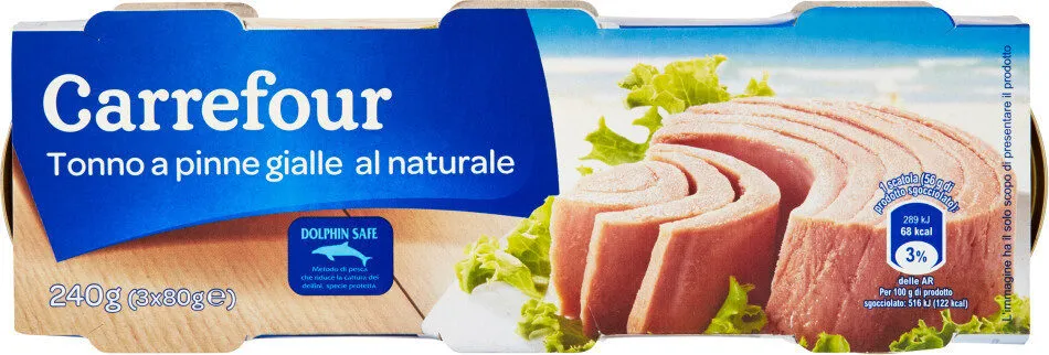 Tonno a pinne gialle al naturale