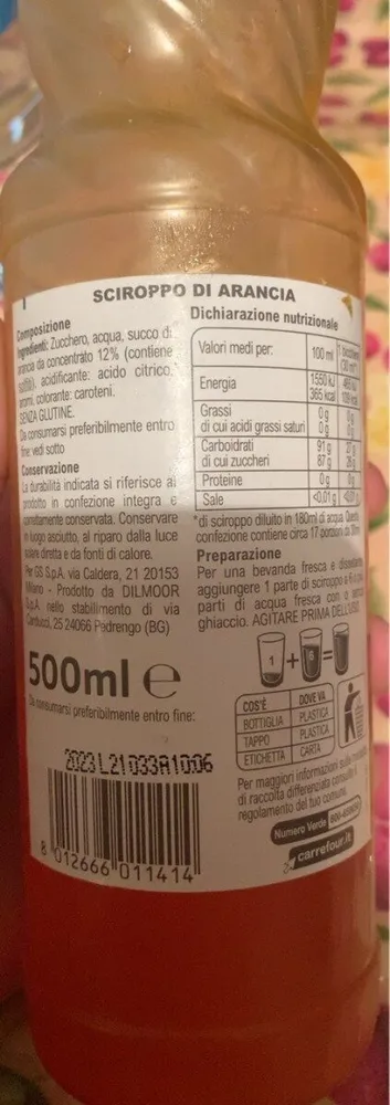 sciroppo di arancia