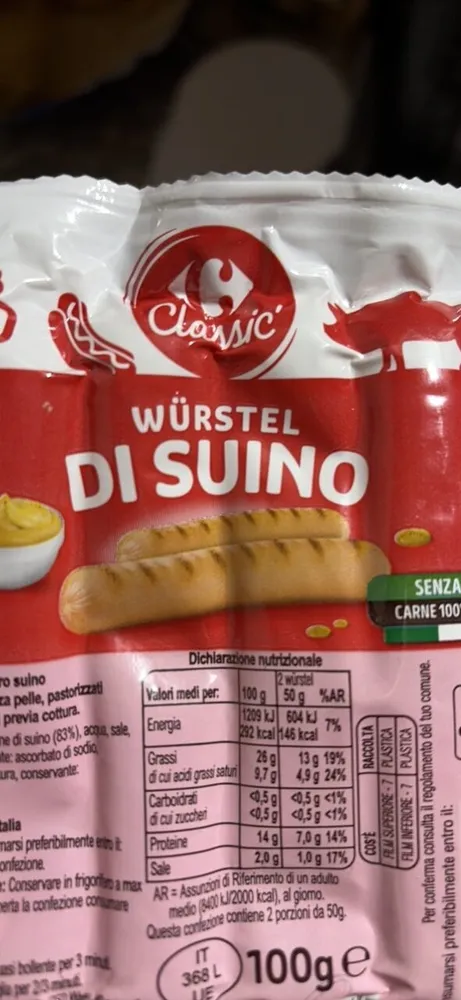 Würstel di suino