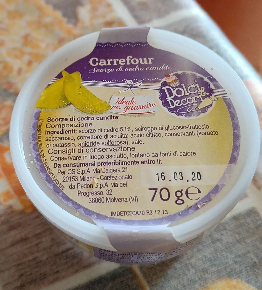 Scorze di cedro candite