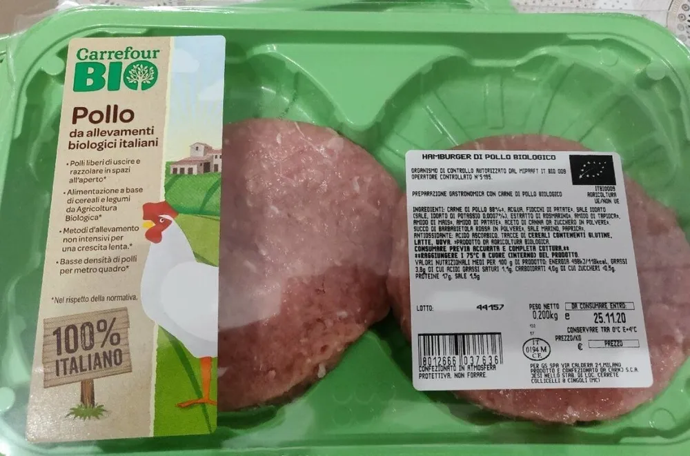 Hamburger pollo biologico