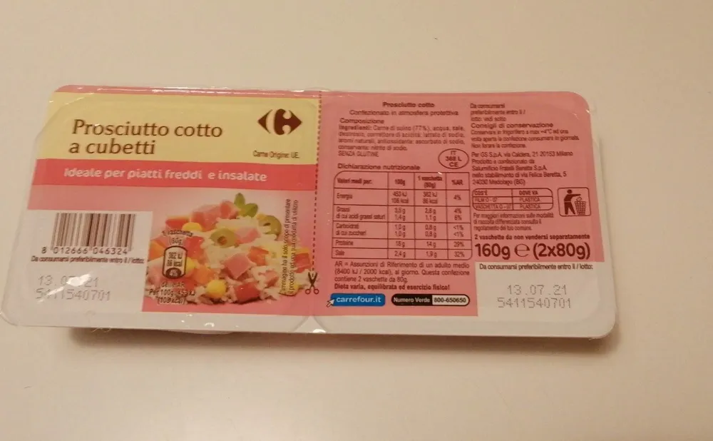 Prosciutto cotto a cubetti