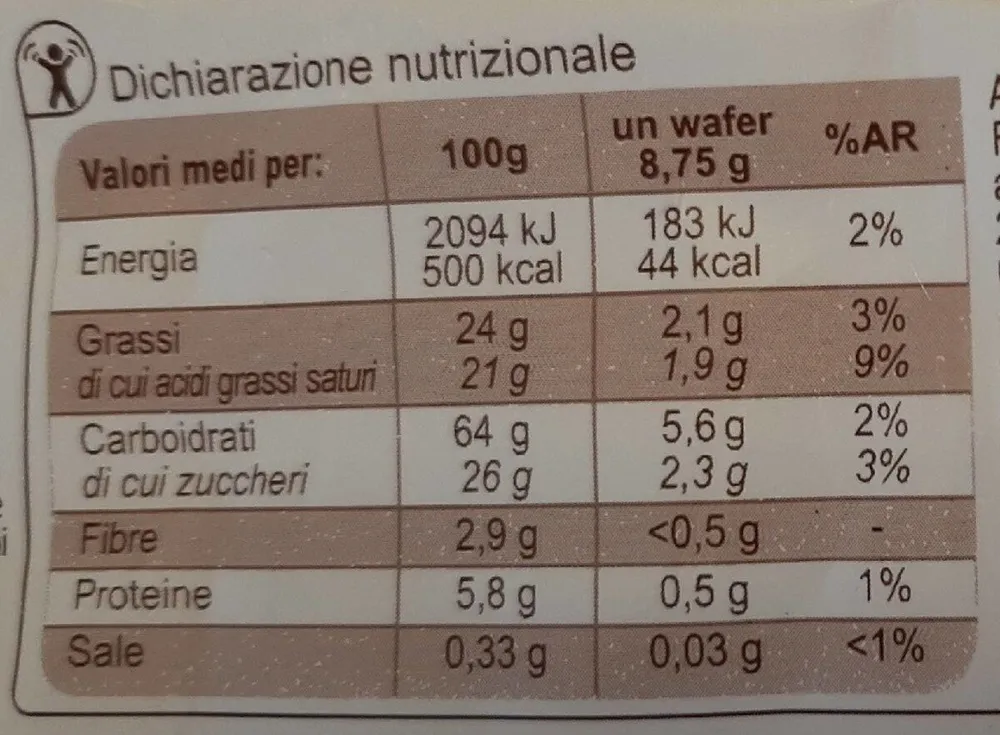 WAFER Con crema al cacao magro