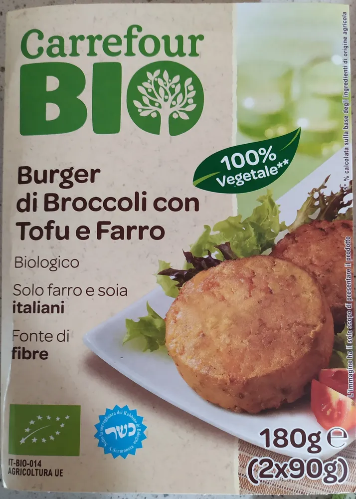 Burger di broccoli con tofu e farro
