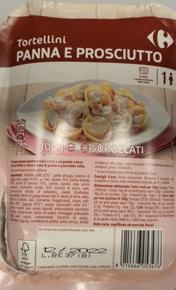 Tortellini Panna e Prosciutto