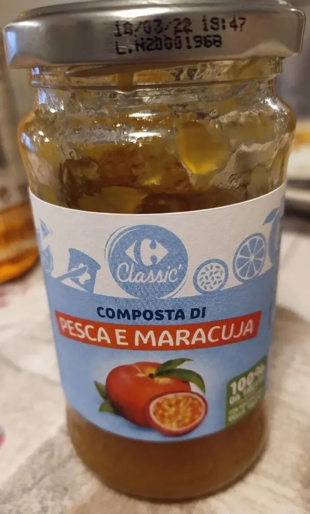 Composta di pesca e maracuja