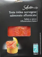Trota iridea norvegese salmonata affumicata