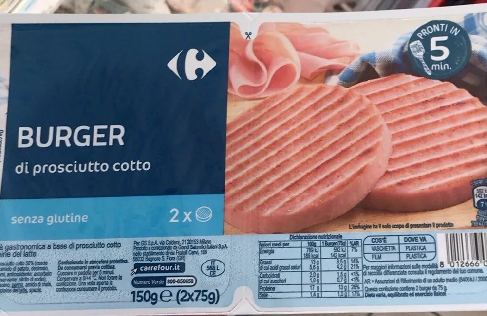 Burger di prosciutto cotto