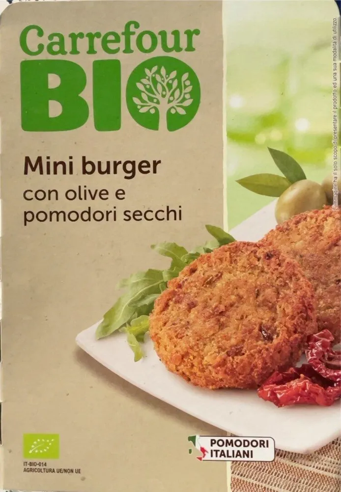 Mini burger con olive e pomodori secchi