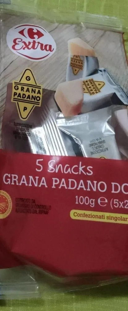 5 snacks grana padano dop