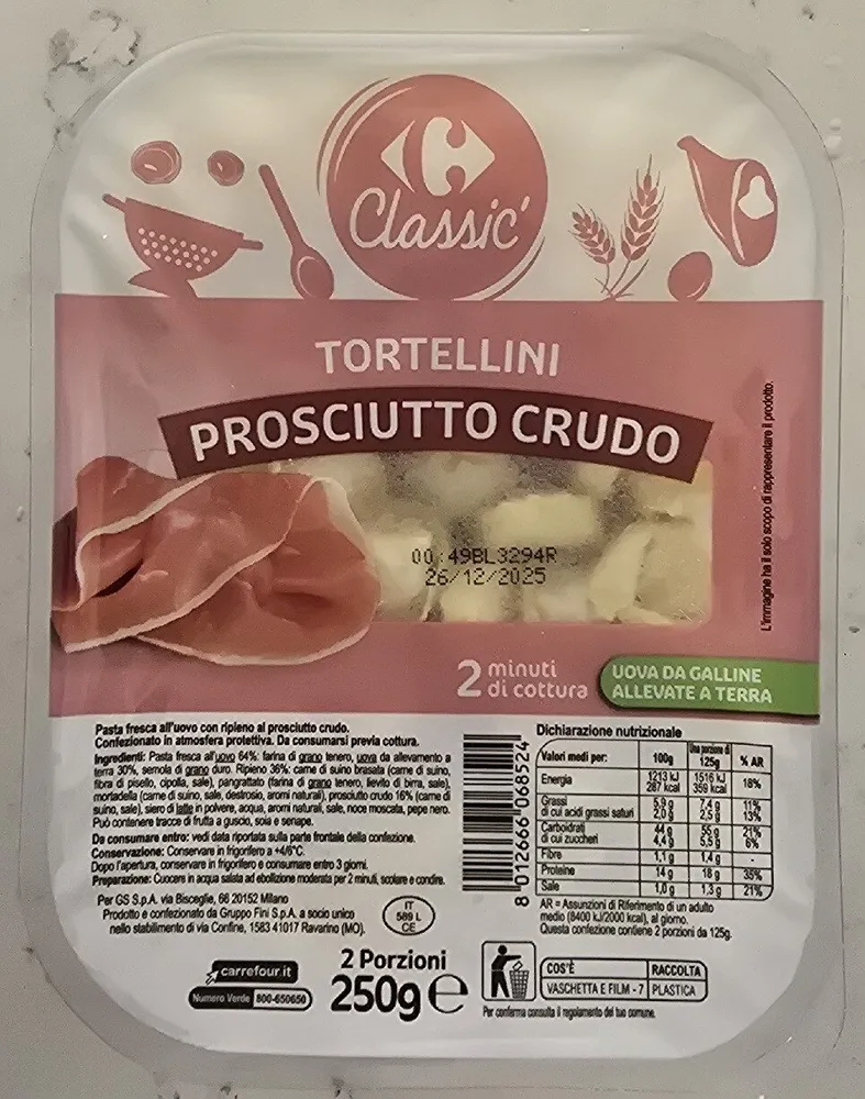 Tortellini prosciutto crudo