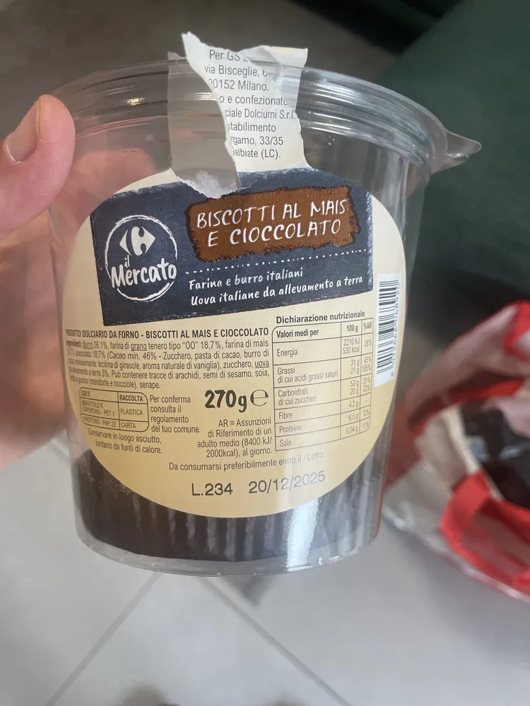 Biscotti al mais e cioccolato