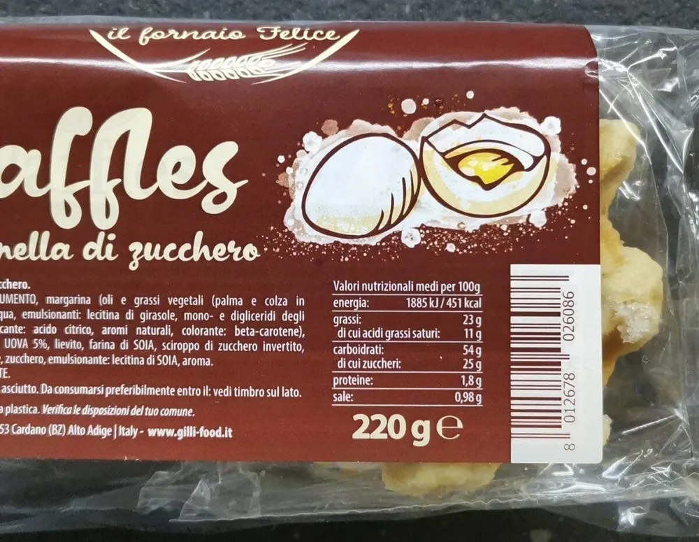 Waffles con granella di zucchero