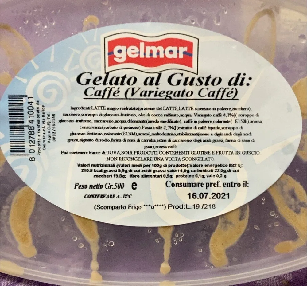 Gelato al gusto di caffe cariehato