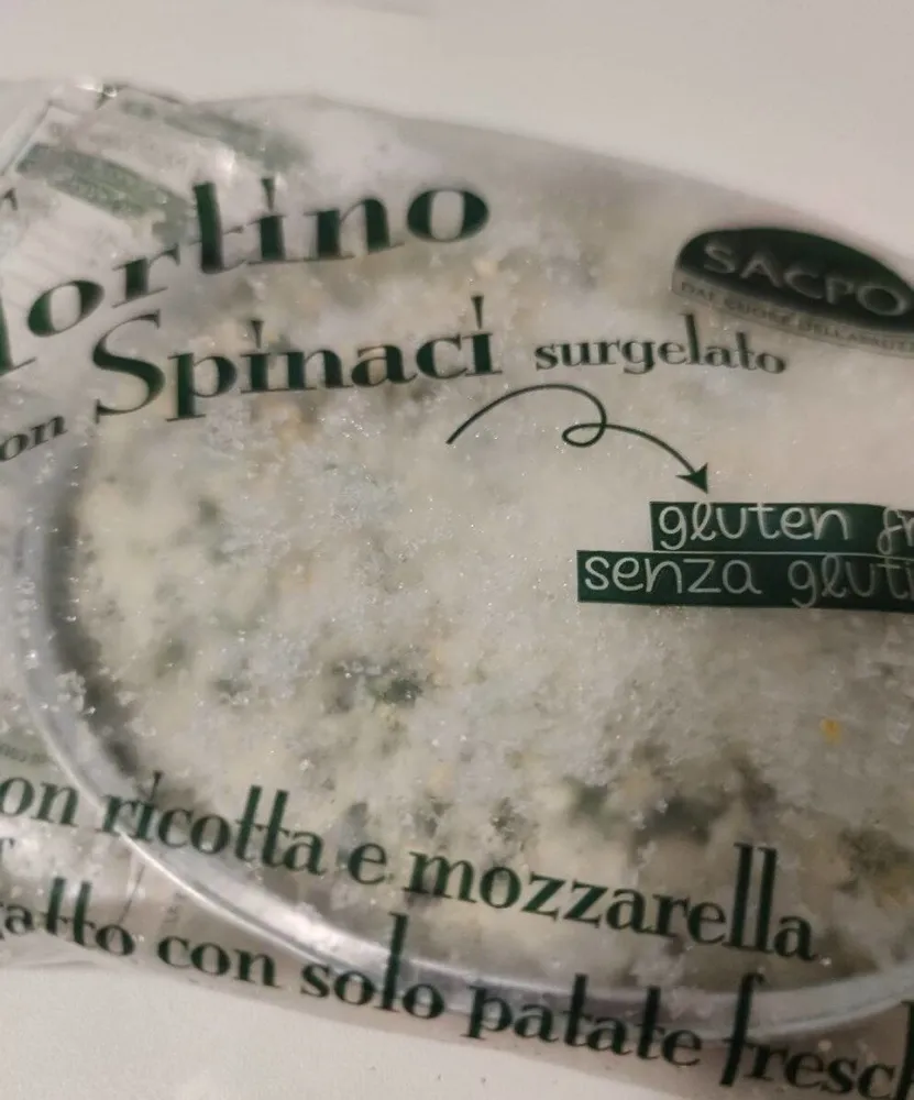 Tortino con spinaci surgelato