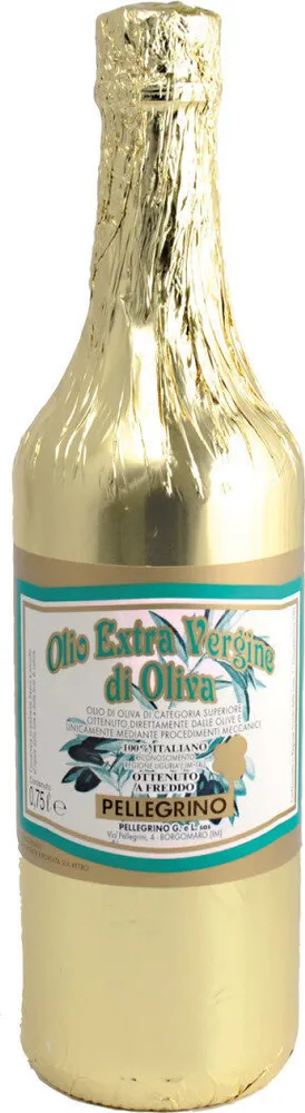 Olio extra vergine di oliva incartato oro cl
