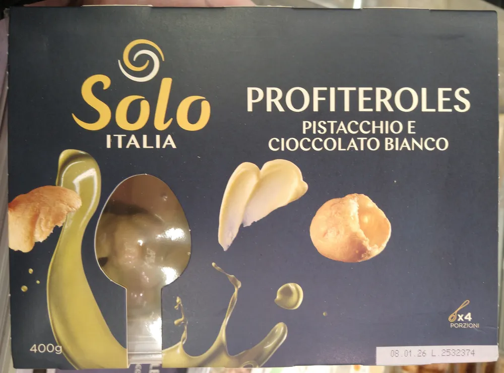 Profiteroles pistacchio e cioccolato bianco