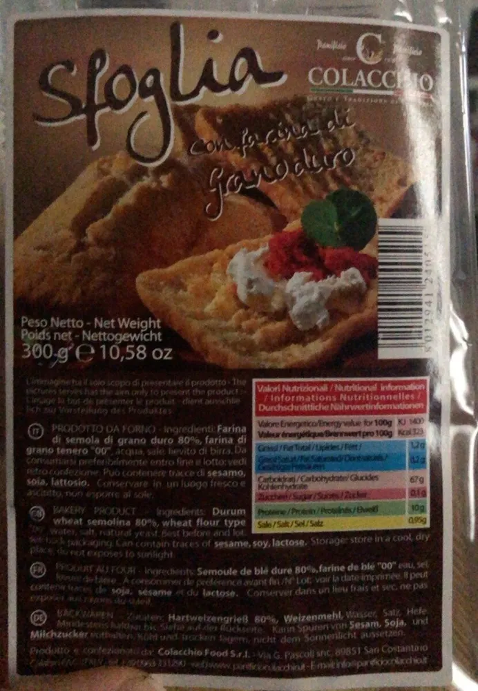 Sfoglia con farina di grano duro