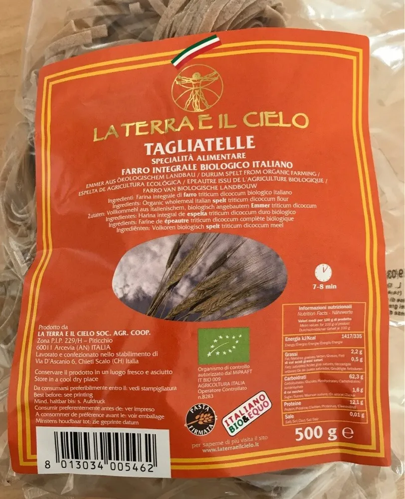Tagliatelle Farro Integrale biologico italiano