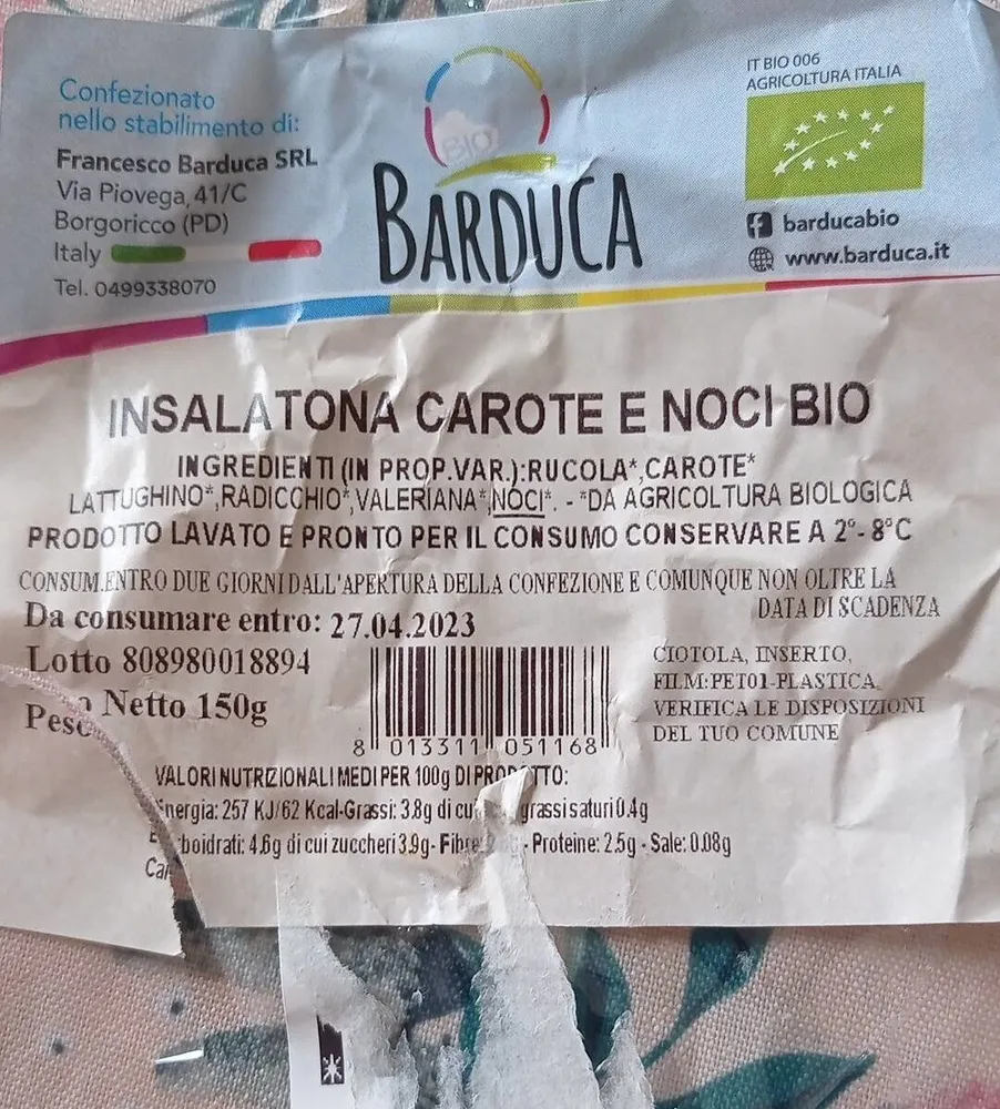 Insalatona carote noce bio