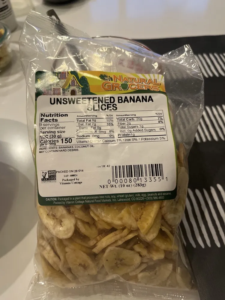 Unsweetened Banana Chips Non-GMO