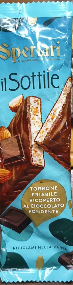 Il Sottile Torrone friabile ricoperto al cioccolato fondente