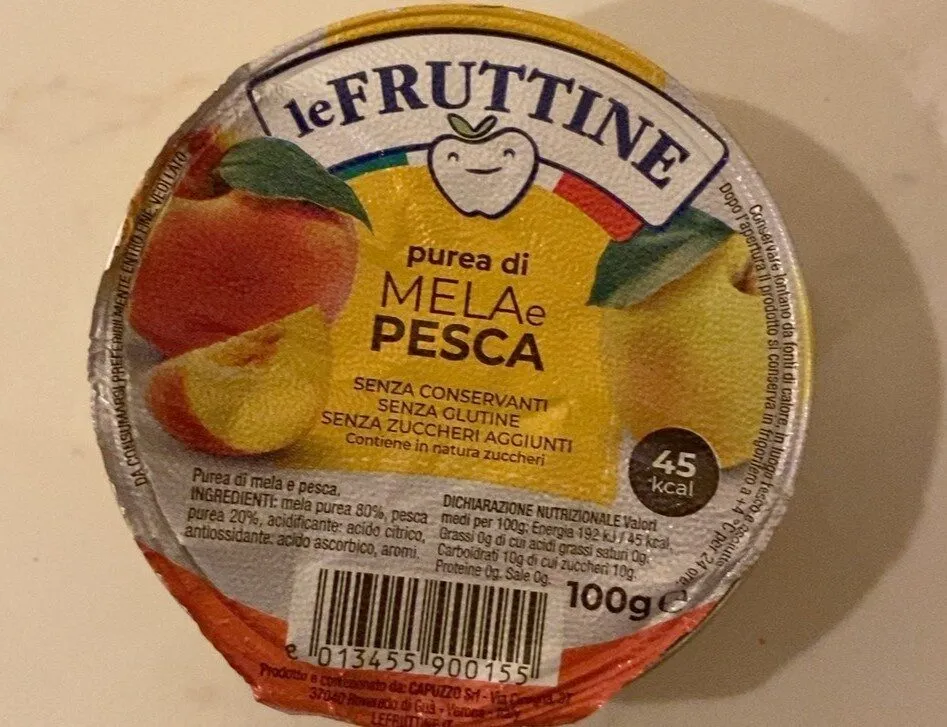 Purea di mela e pesca