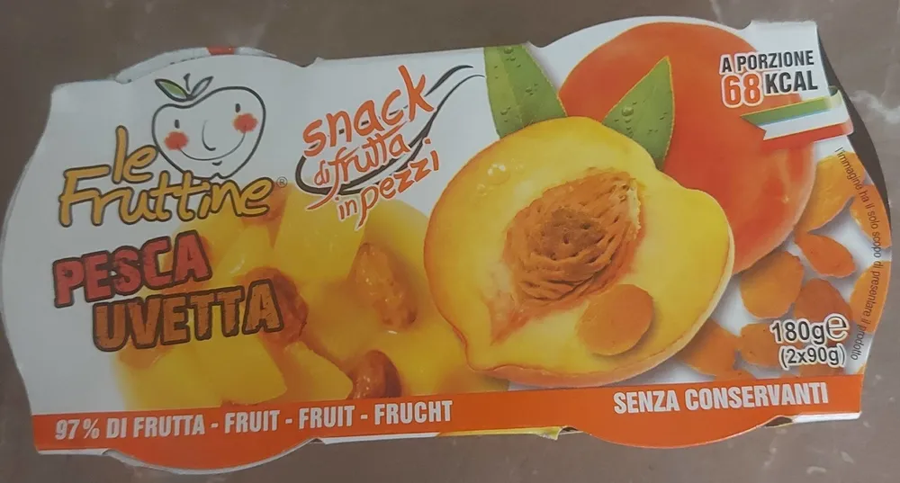 Le fruttine pesca uvetta