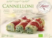 Canelones de queso ricotta y espinacas biológicos