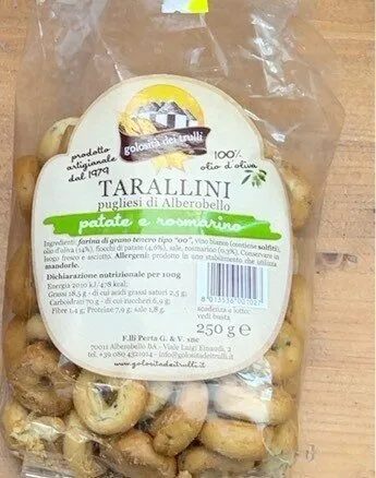 Tarallini pugliesi di Alberobello, patate e rosmarino