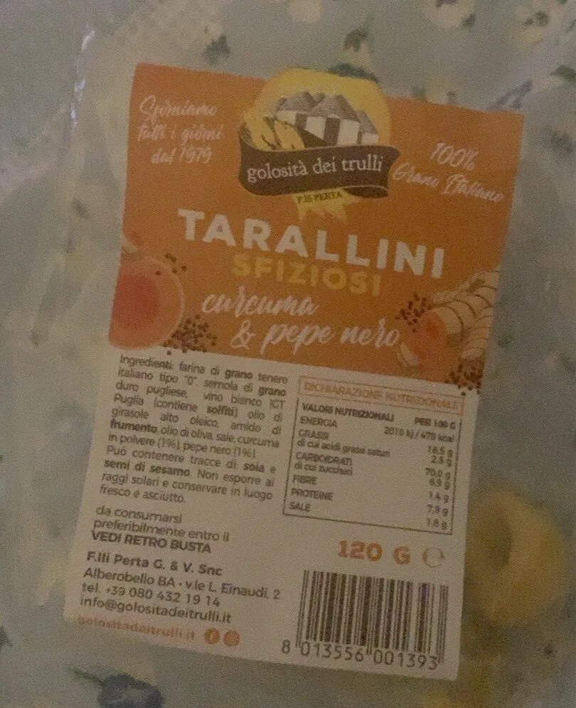 Tarallini sfiziosi curcuma & pepe nero
