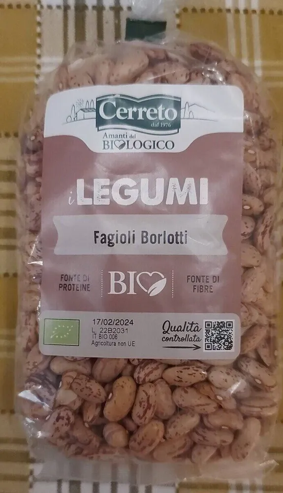 I legumi fagioli borlotti bio