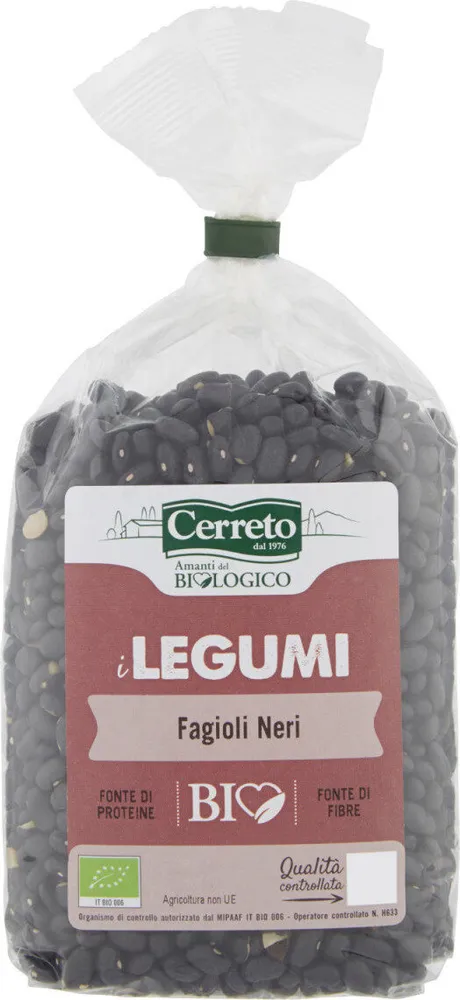 I legumi fagioli neri bio