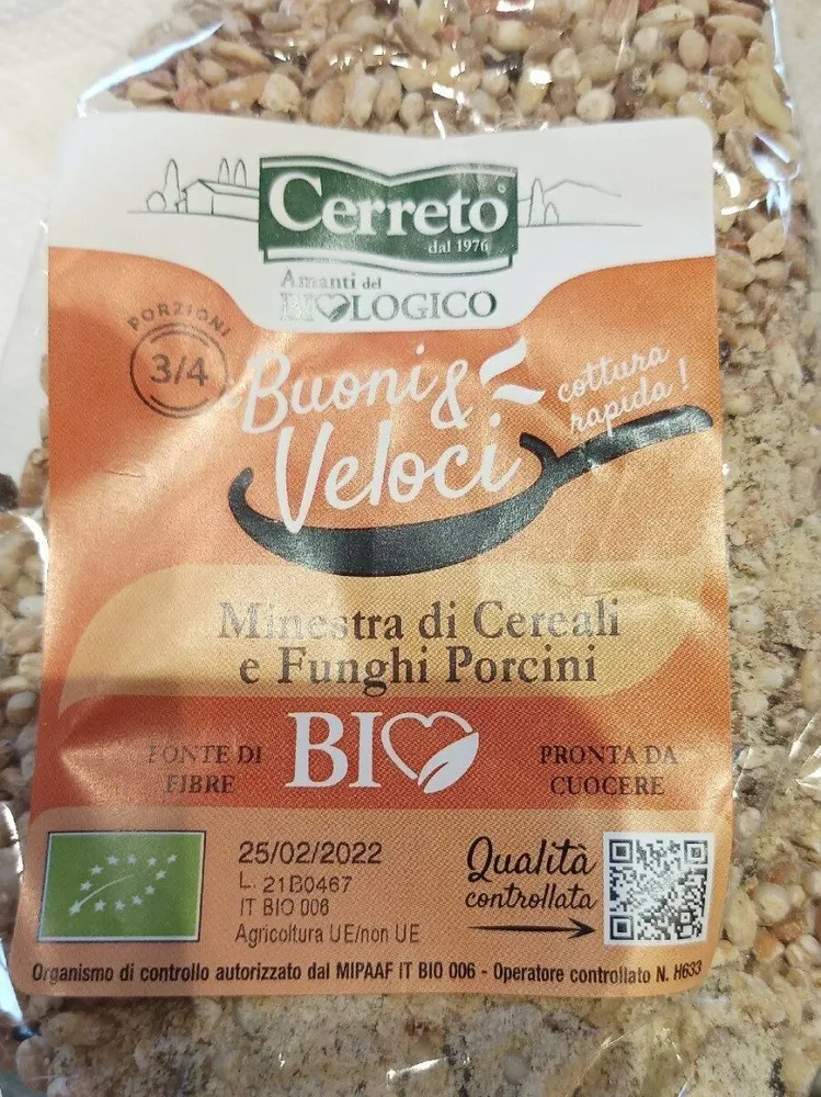 Minestra di cereali e funghi porcini