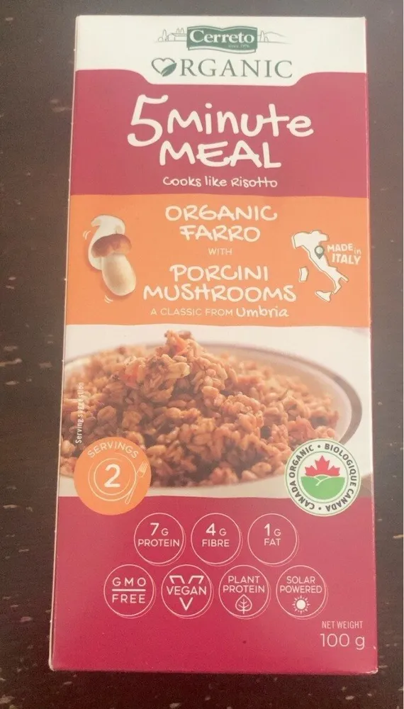 Organic Farro with Porcini Mushrooms
