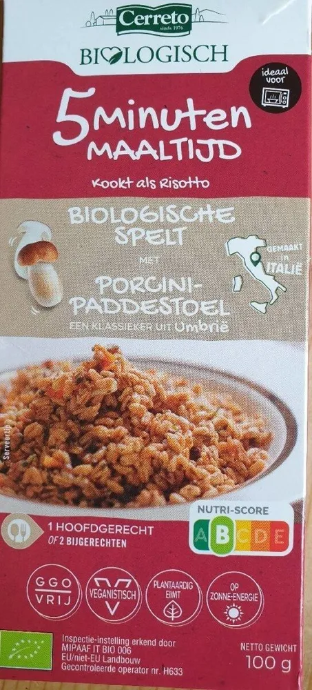 Repas en 5 minutes - Épeautre biologique avec champignons porcini