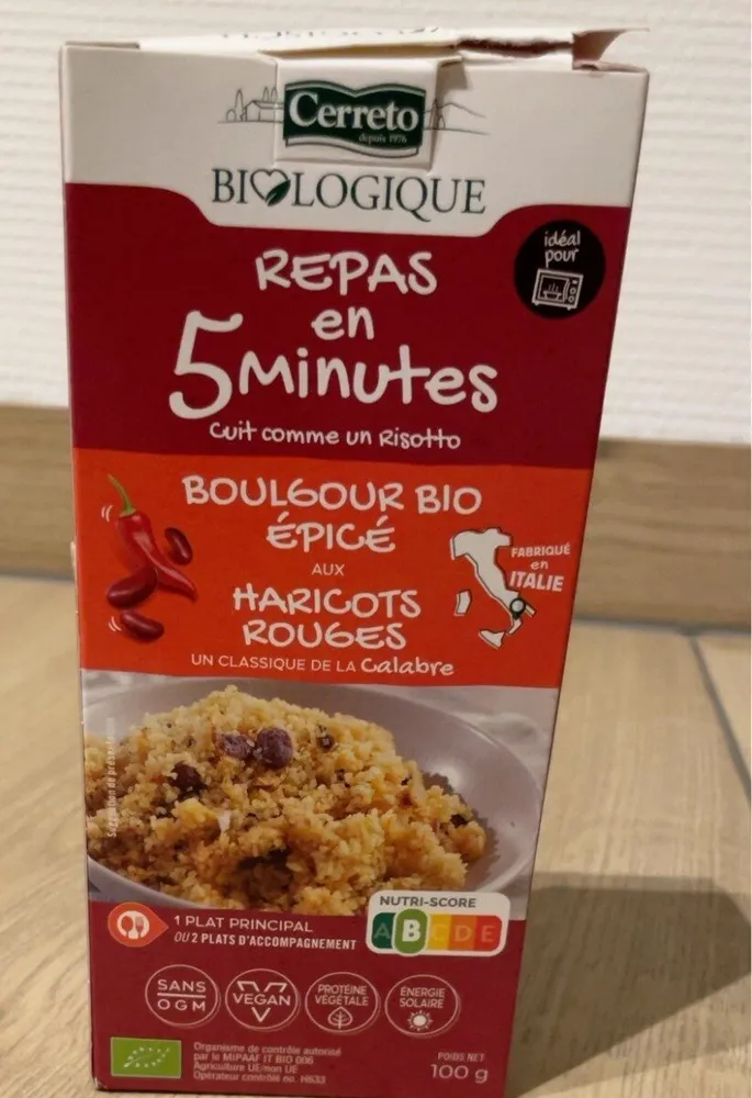 Boulgour bio épicé aux haricots rouges