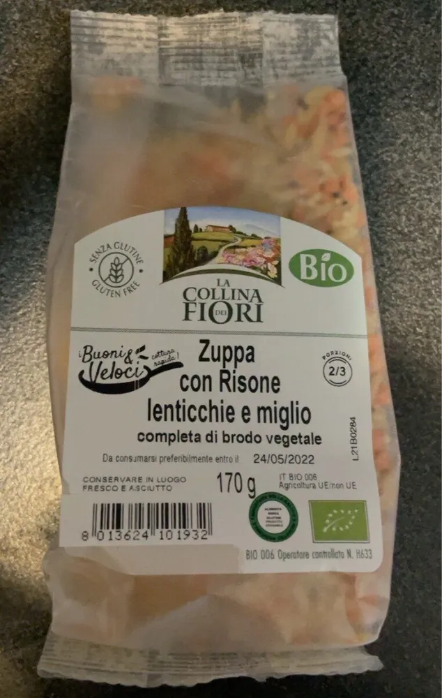 Zuppa con risone lenticchie e miglio